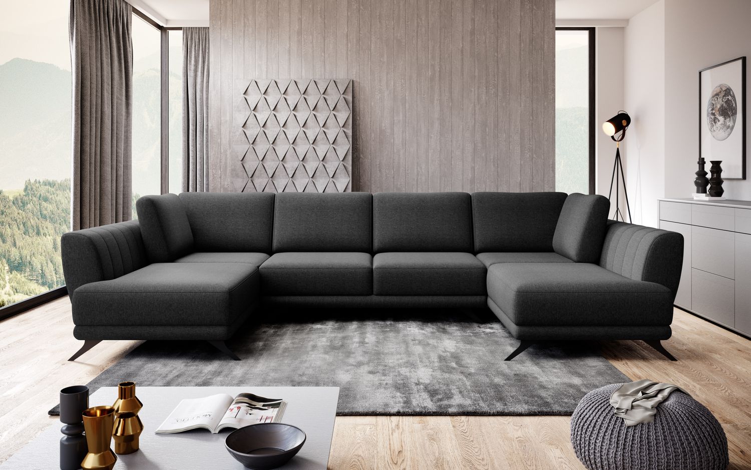 Corner Sleeper Sofa Bridlington 17 | size: Width: 362cm, Height: 90cm, Depth: 191cm | color: Flores | image: 1 | variant: 1015637