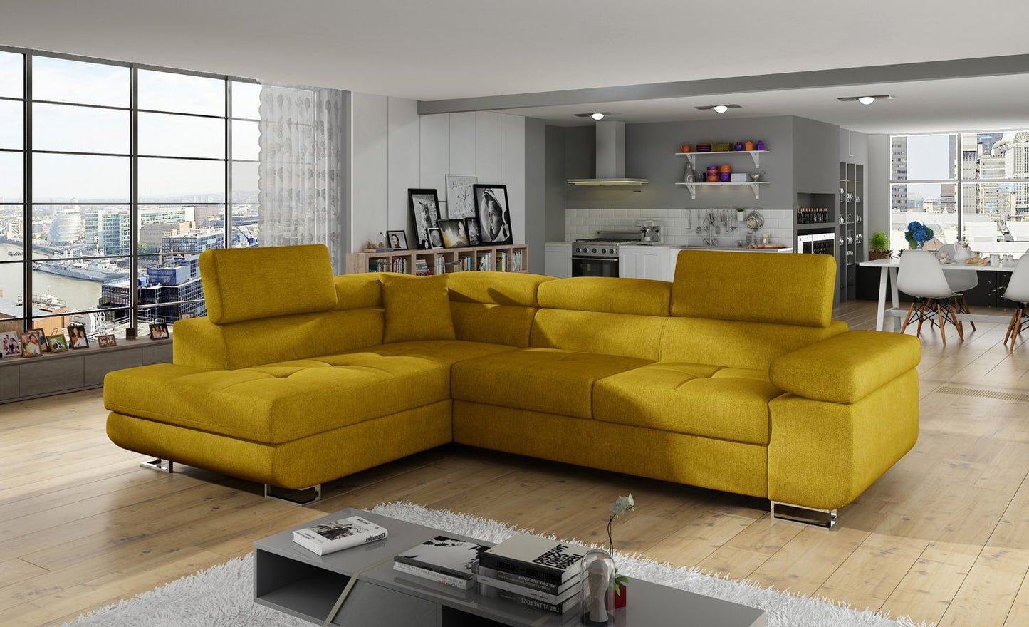 Corner Sleeper Sofa Bristol 20 | size: Width: 272cm, Height: 85cm, Depth: 203cm | color: Omega | image: 1 | variant: 1015087