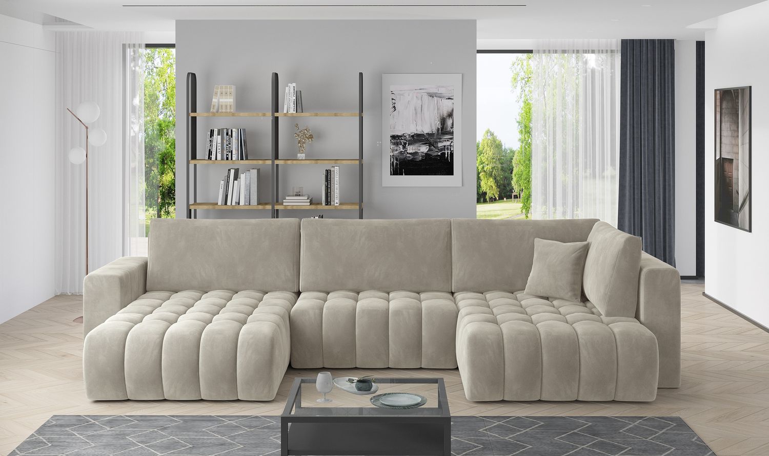 Corner Sleeper Sofa Canterbury 11 | size: Width: 350cm, Height: 92cm, Depth: 175cm | color: Sola | image: 1 | variant: 1015223