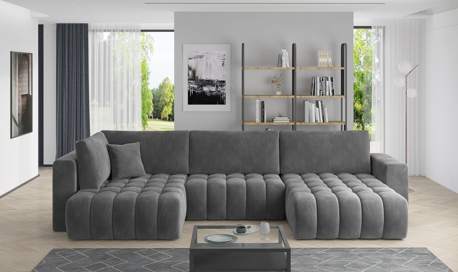 Corner Sleeper Sofa Canterbury 29 | size: Width: 350cm, Height: 92cm, Depth: 175cm | color: Sola | image: 1 | variant: 1015241