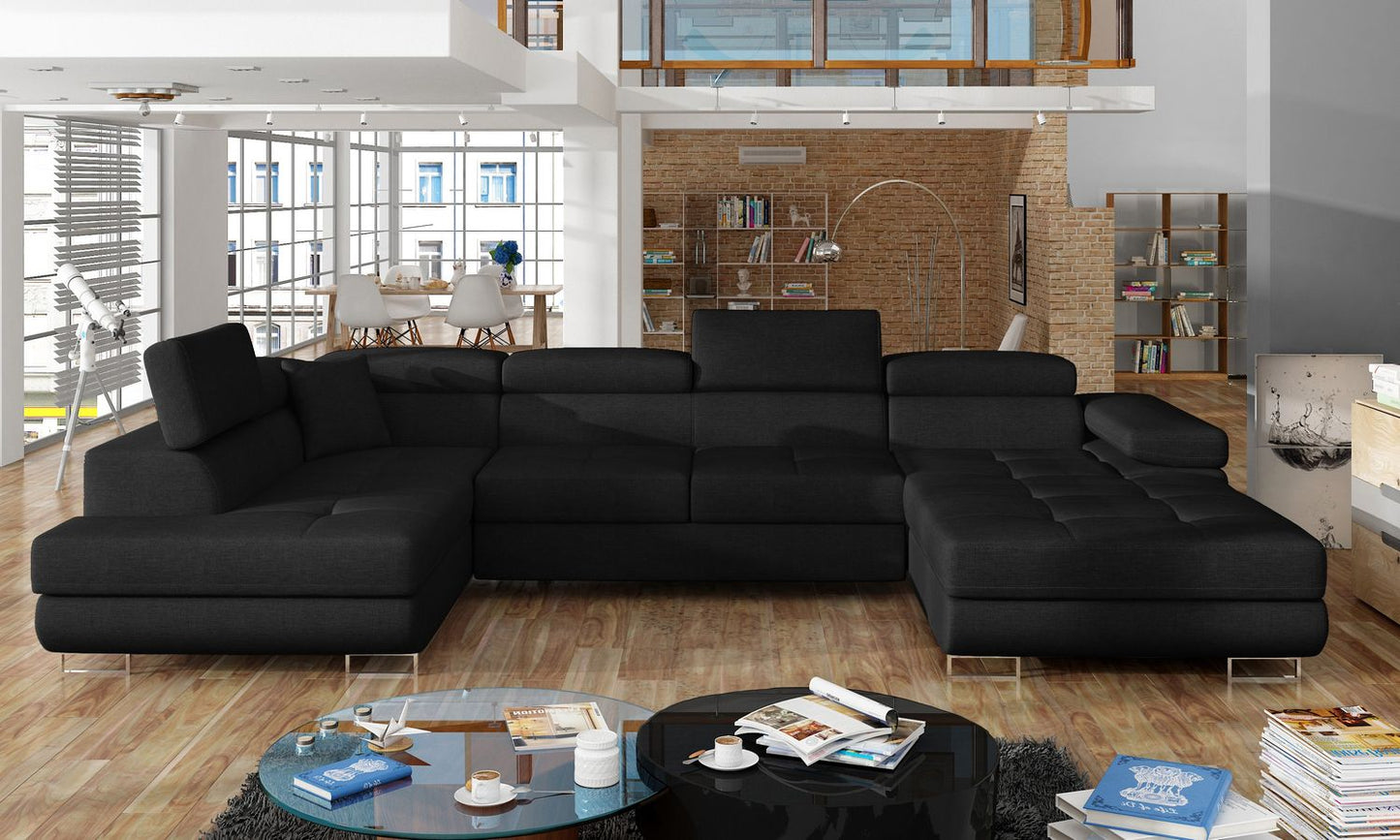 Corner Sleeper Sofa Carlisle 34 | size: Width: 345cm, Height: 90cm, Depth: 58cm | color: Sawana | image: 1 | variant: 1017348