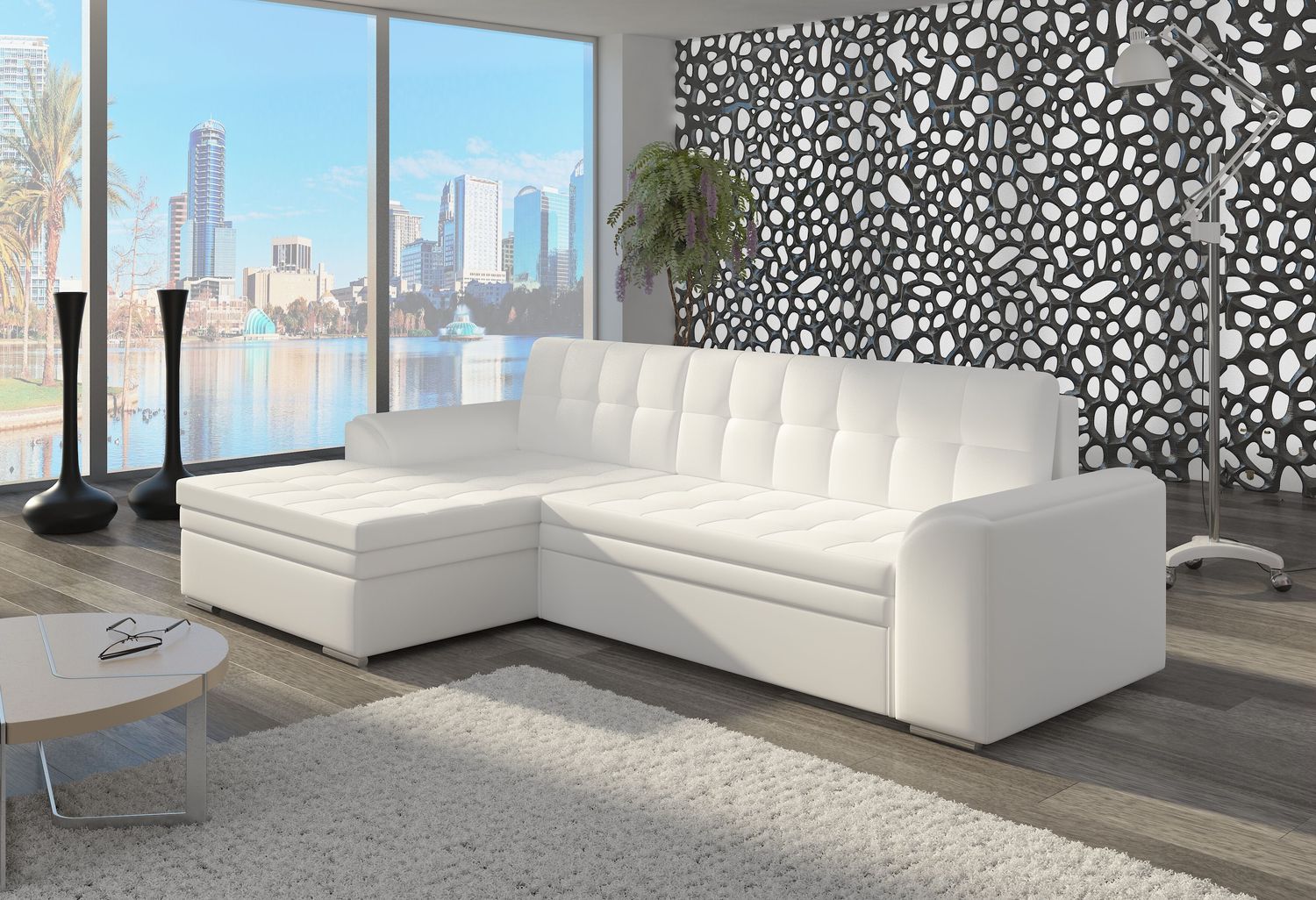 Corner Sleeper Sofa Conforti 21 | size: Width: 275cm, Height: 87cm, Depth: 165cm | color: Soft | image: 1 | variant: 1014265