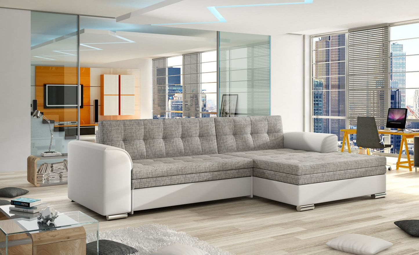 Corner Sleeper Sofa Conforti | size: Width: 275cm, Height: 78cm, Depth: 165cm | color: Berlin/Soft | image: 1 | variant: 1014244