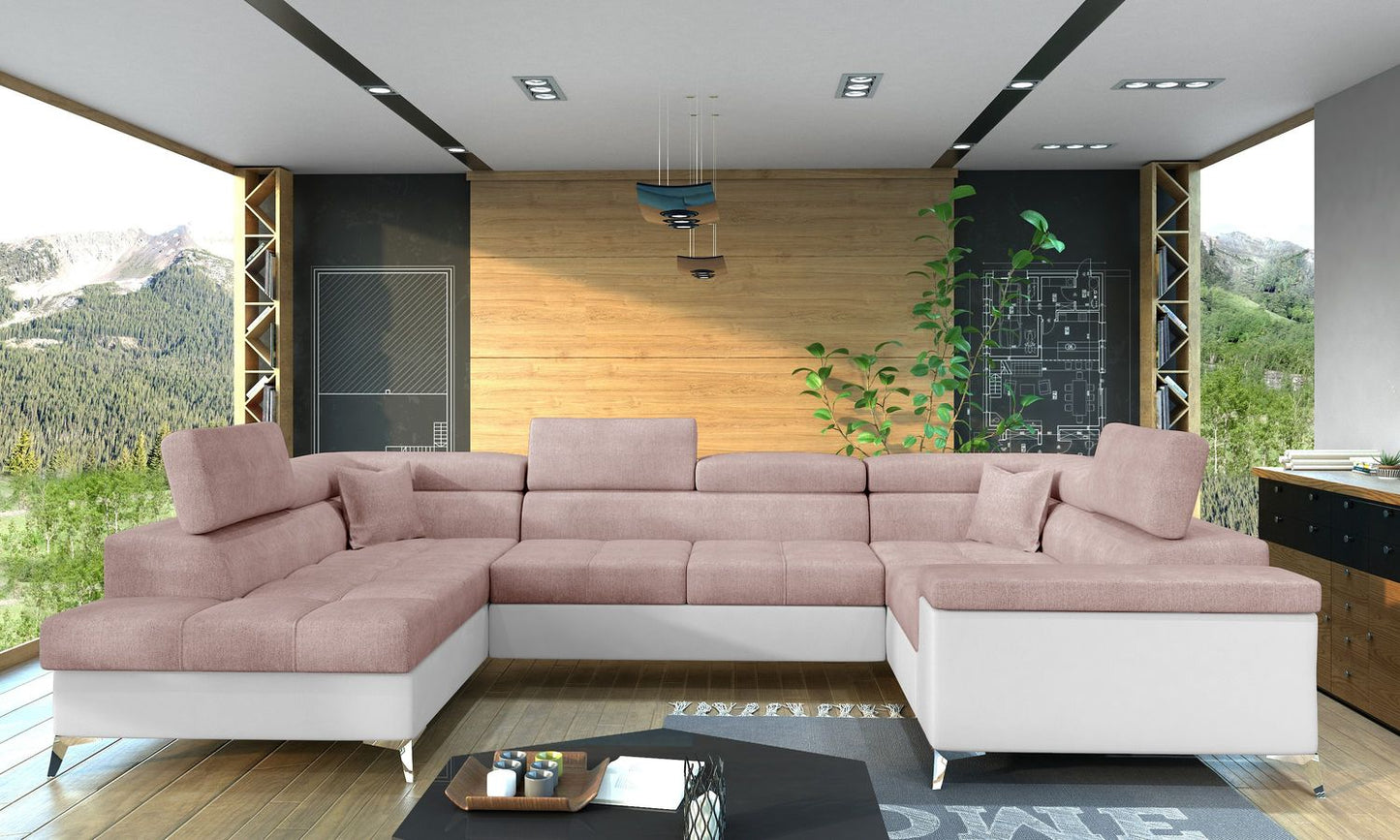 Corner Sleeper Sofa Corby 26 | size: Width: 208cm, Height: 88cm, Depth: 43cm | color: Omega/Soft | image: 1 | variant: 1017440