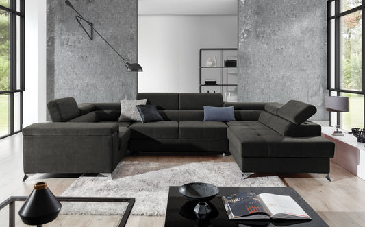 Corner Sleeper Sofa Corby 56 | size: Width: 208cm, Height: 88cm, Depth: 43cm | color: Sawana | image: 1 | variant: 1017470