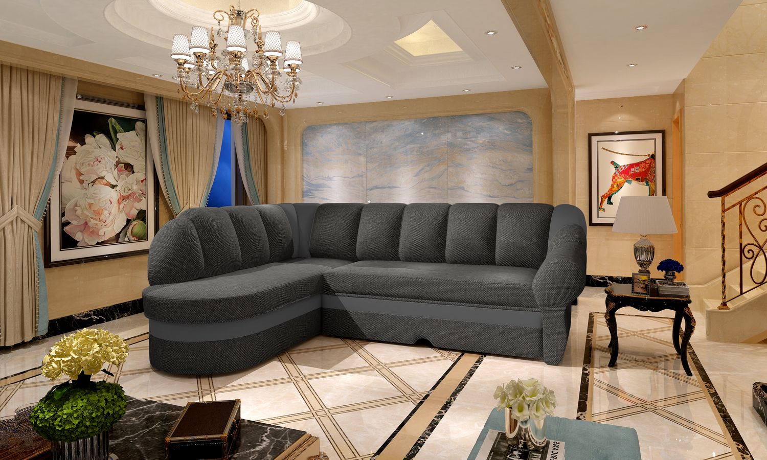 Corner Sleeper Sofa East Hertford 17 | size: Width: 250cm, Height: 85cm, Depth: 180cm | color: Inari/Soft | image: 1 | variant: 1015124