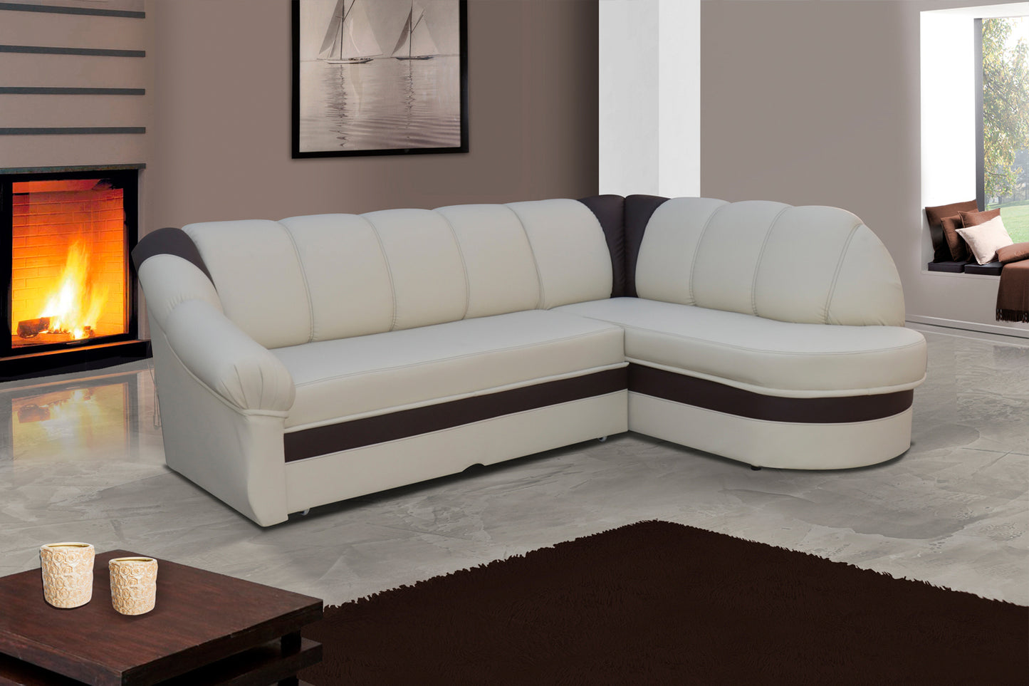Corner Sleeper Sofa East Hertford 20 | size: Width: 250cm, Height: 85cm, Depth: 180cm | color: Soft | image: 1 | variant: 1015127