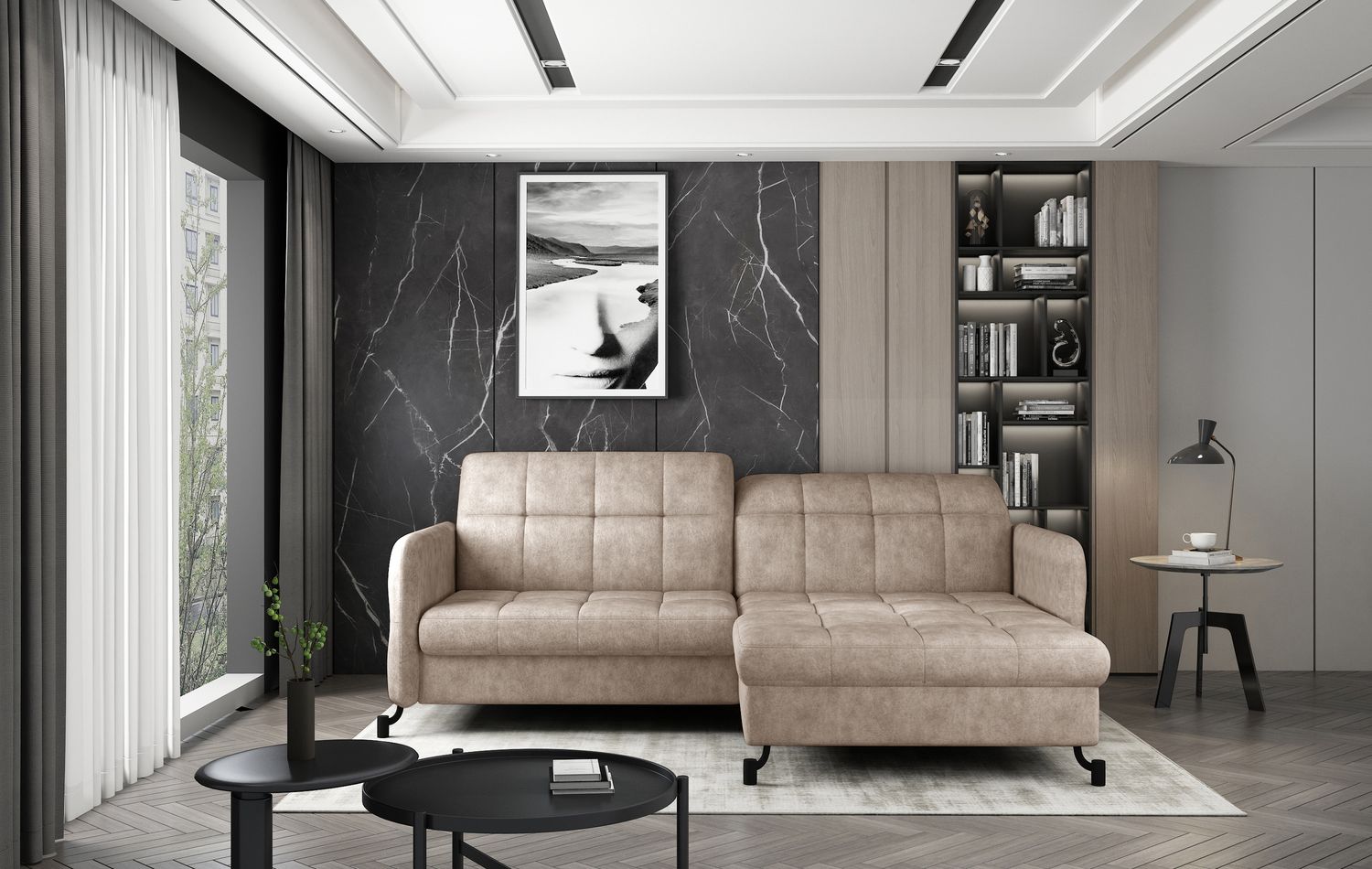 Corner Sleeper Sofa East Pittsburgh 23 | size: Width: 225cm, Height: 105cm, Depth: 160cm | color: Dora | image: 1 | variant: 1016946