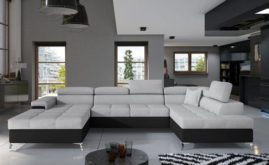 Corner Sleeper Sofa Eduardo 42 | size: Width: 345cm, Height: 90cm, Depth: 60cm | color: Sawana/Soft | image: 1 | variant: 1015480