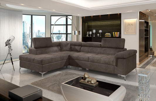 Corner Sleeper Sofa Eridano 34 | size: Width: 275cm, Height: 90cm, Depth: 202cm | color: Beige | image: 1 | variant: 1015537