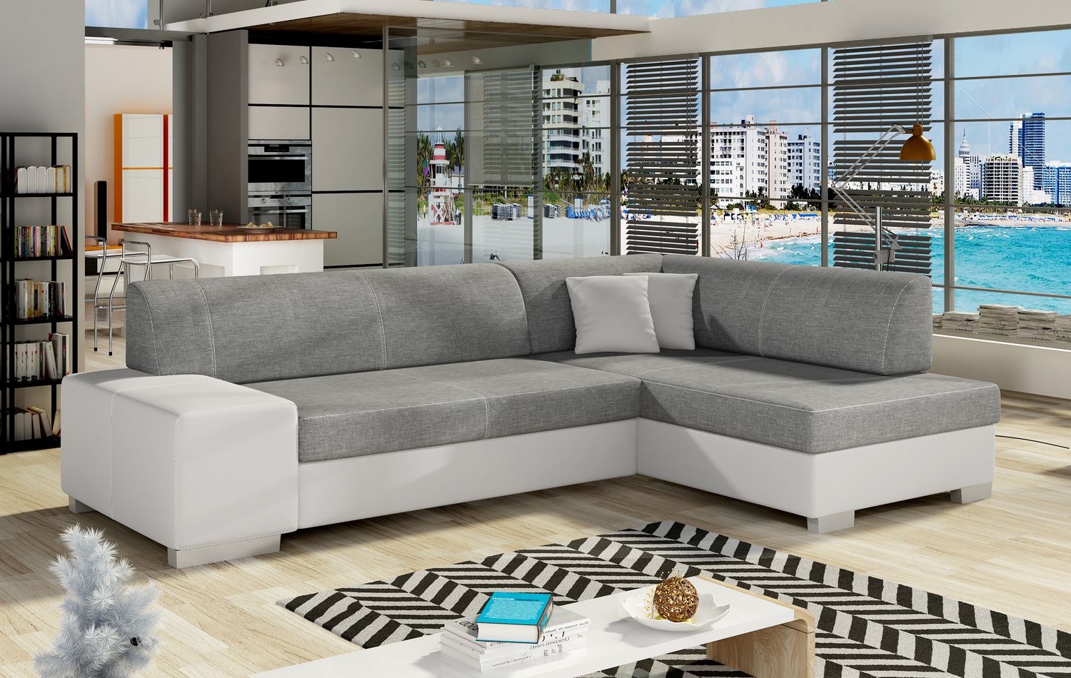 Corner Sleeper Sofa Fabio 1 | size: Width: 268cm, Height: 73cm, Depth: 167cm | color: Sawana/Soft | image: 1 | variant: 1015658