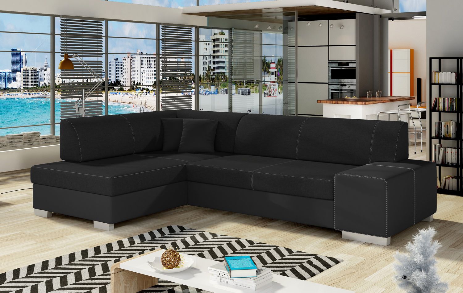 Corner Sleeper Sofa Fabio 29 | size: Width: 268cm, Height: 73cm, Depth: 167cm | color: Sawana/Soft | image: 1 | variant: 1015686