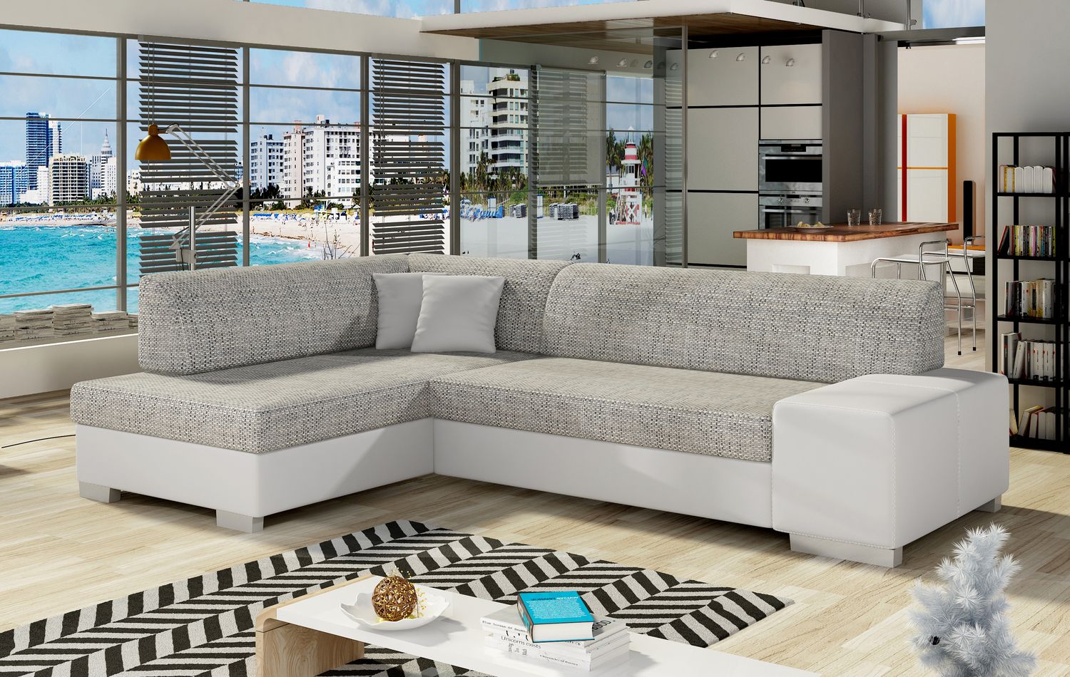Corner Sleeper Sofa Fabio 5 | size: Width: 268cm, Height: 73cm, Depth: 167cm | color: Berlin/Soft | image: 1 | variant: 1015662