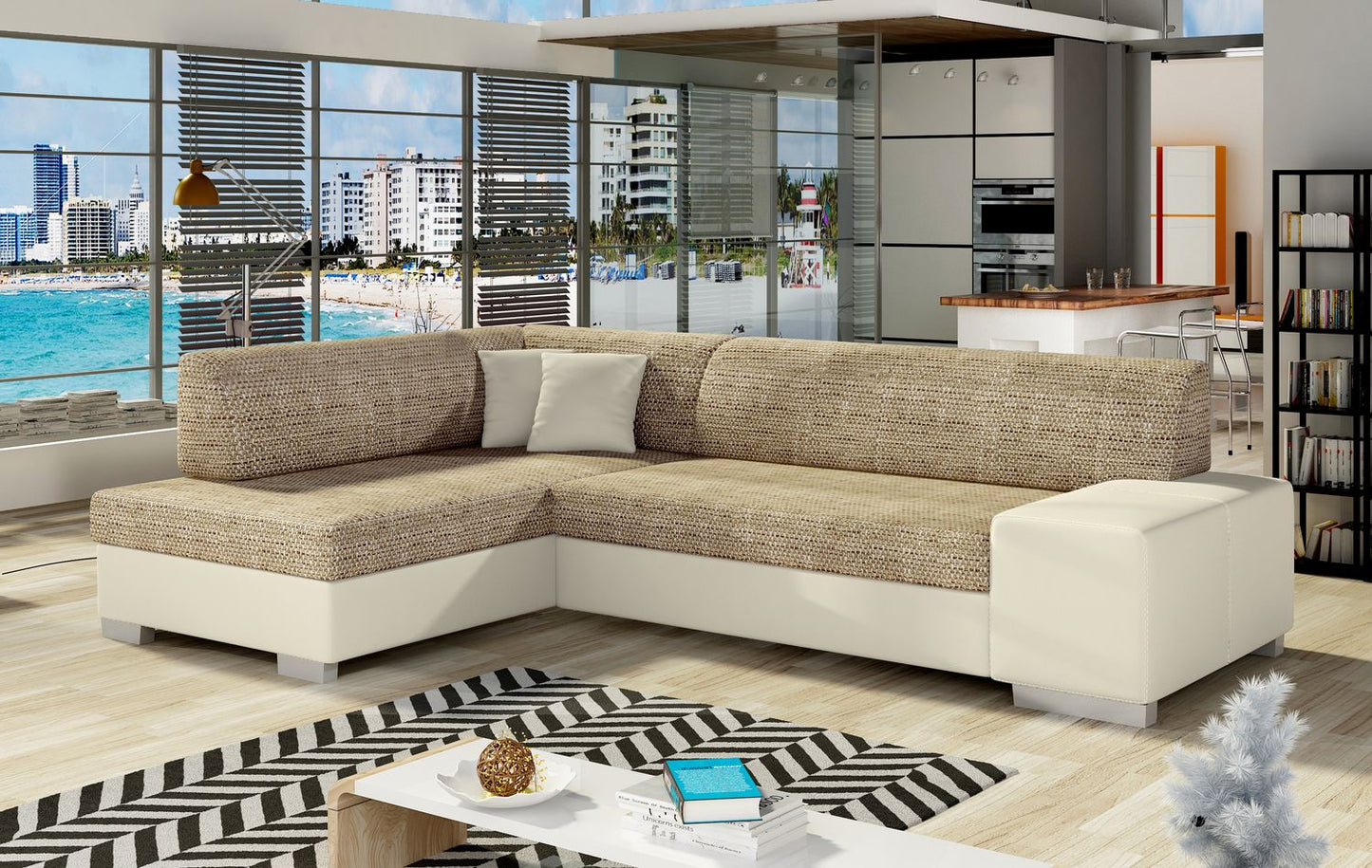 Corner Sleeper Sofa Fabio 9 | size: Width: 268cm, Height: 73cm, Depth: 167cm | color: Berlin/Soft | image: 1 | variant: 1015666