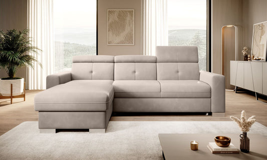 Corner Sleeper Sofa Filey 18 | size: Width: 247cm, Height: 104cm, Depth: 176cm | color: Sola | image: 1 | variant: 1015468