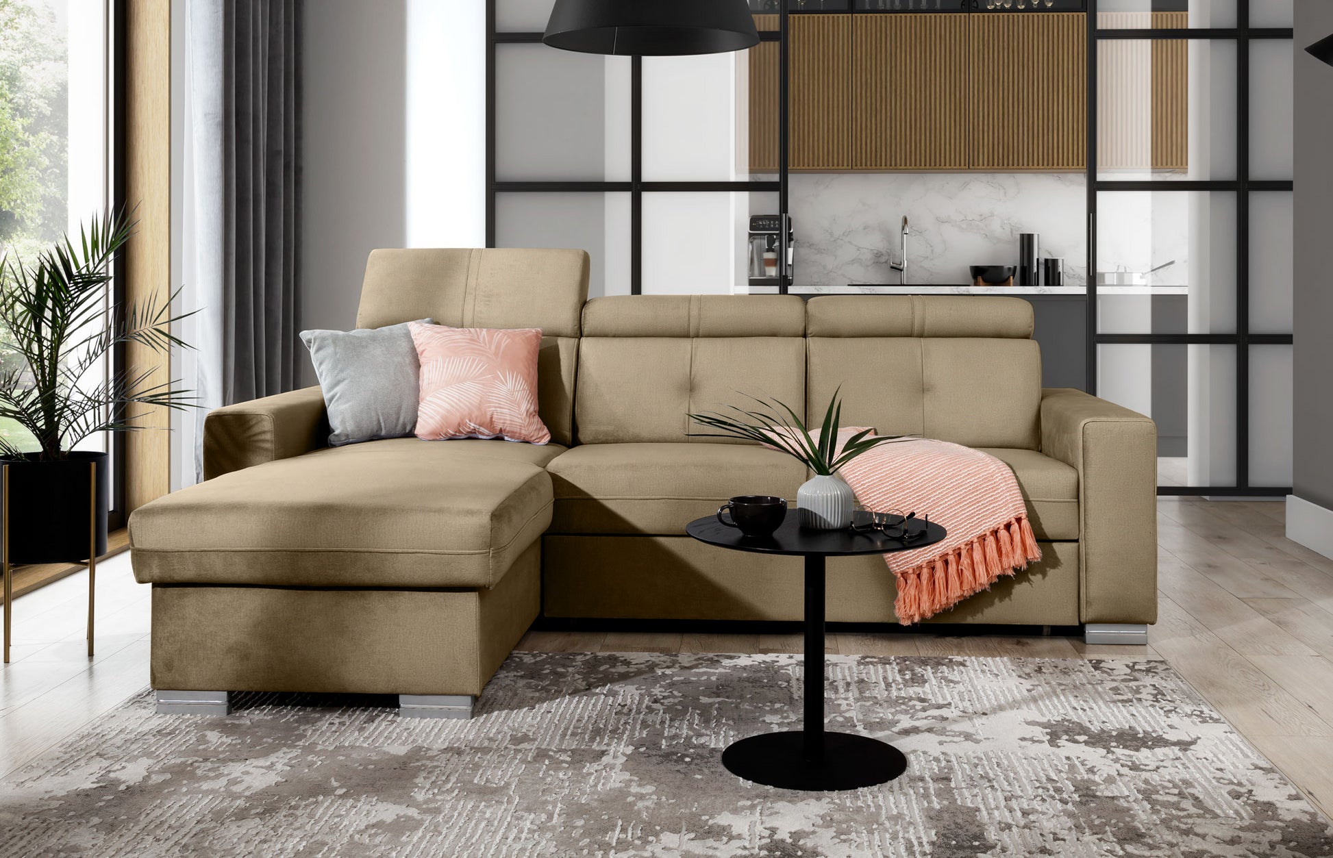Corner Sleeper Sofa Filey 19 | size: Width: 247cm, Height: 104cm, Depth: 176cm | color: Nube | image: 1 | variant: 1015469