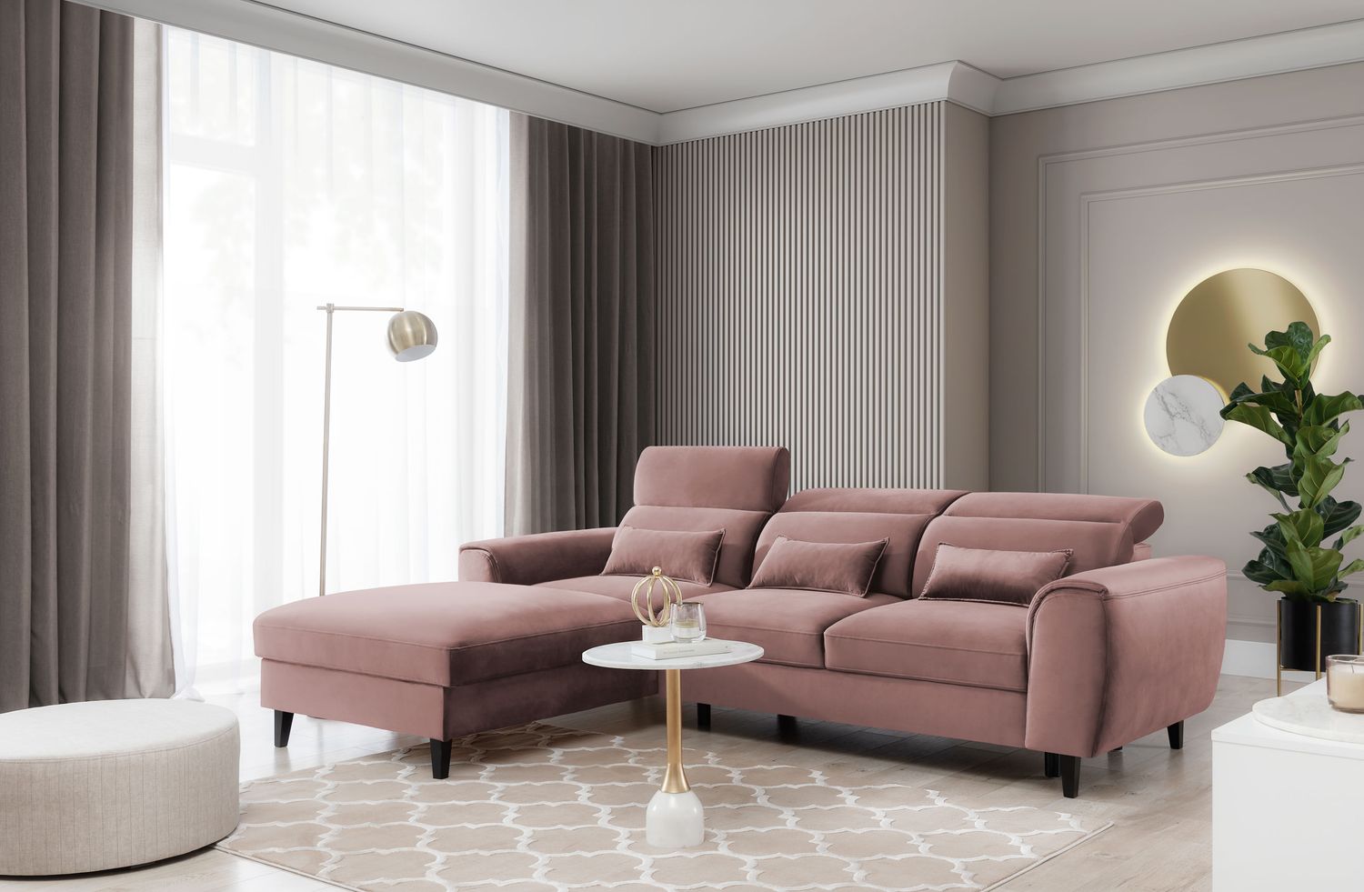 Corner Sleeper Sofa Foble 5 | size: Width: 267cm, Height: 100cm, Depth: 196cm | color: Nube | image: 1 | variant: 1014487