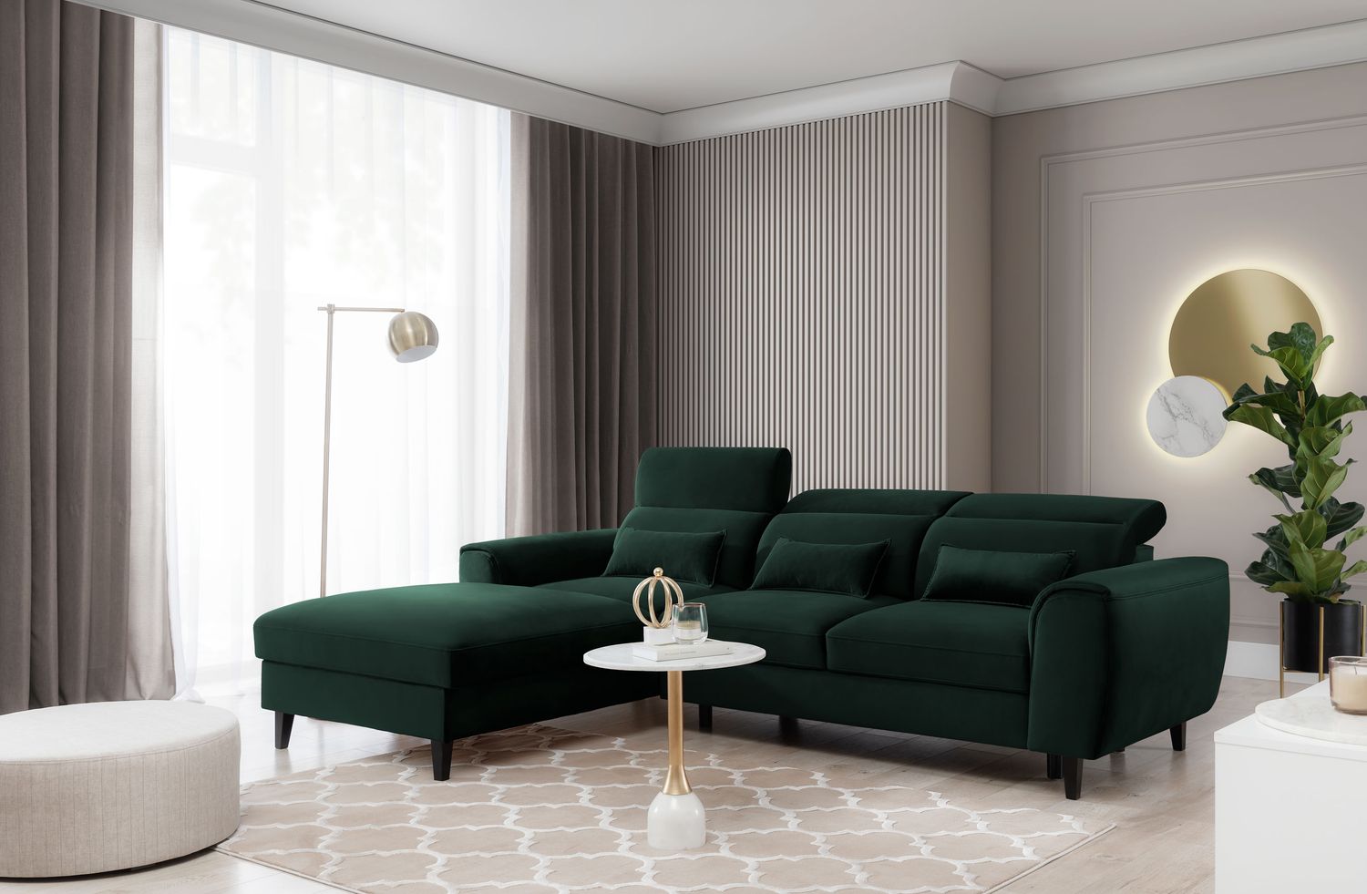 Corner Sleeper Sofa Foble 8 | size: Width: 267cm, Height: 100cm, Depth: 196cm | color: Loco | image: 1 | variant: 1014490