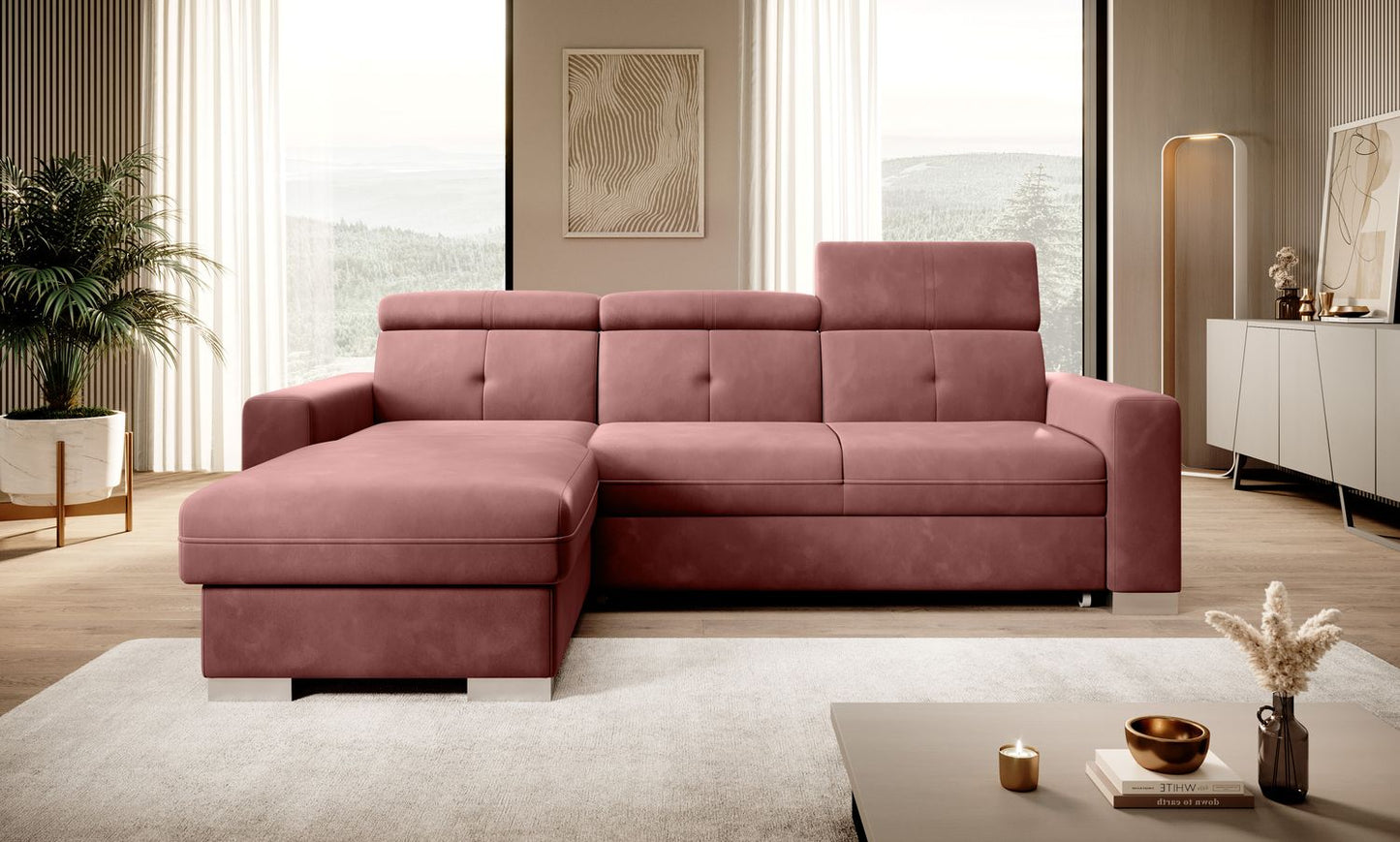 Corner Sleeper Sofa Fresia 23 | size: Width: 247cm, Height: 104cm, Depth: 176cm | color: Lukso | image: 1 | variant: 1014527