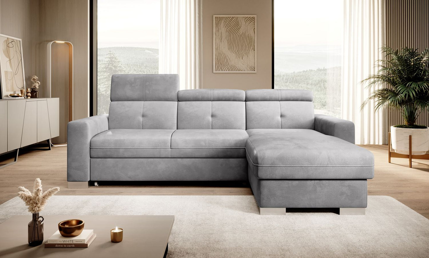 Corner Sleeper Sofa Fresia 40 | size: Width: 247cm, Height: 104cm, Depth: 176cm | color: Nube | image: 1 | variant: 1014544