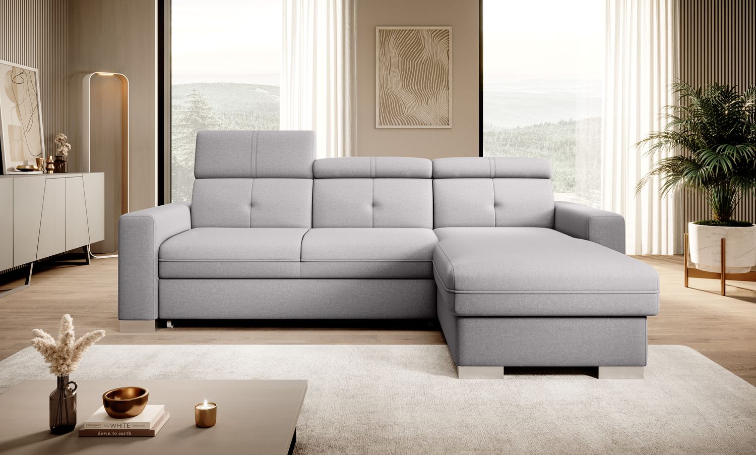 Corner Sleeper Sofa Fresia 42 | size: Width: 247cm, Height: 104cm, Depth: 176cm | color: Gojo | image: 1 | variant: 1014546