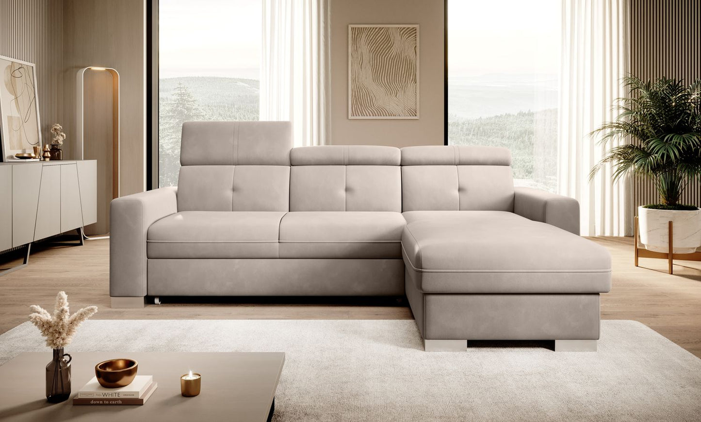Corner Sleeper Sofa Fresia 58 | size: Width: 247cm, Height: 104cm, Depth: 176cm | color: Sola | image: 1 | variant: 1014562
