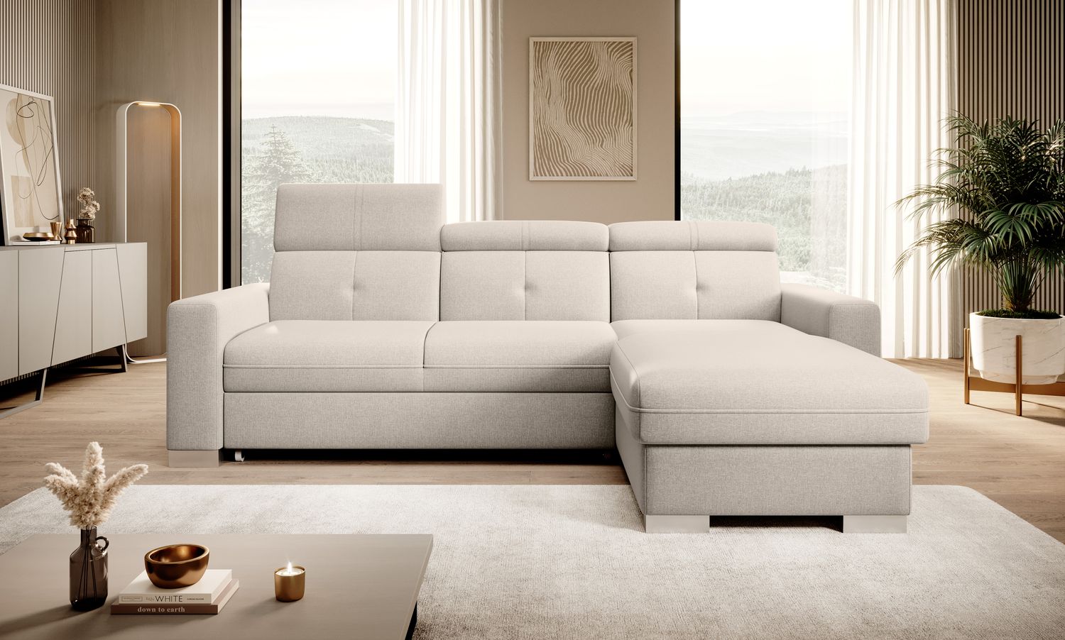 Corner Sleeper Sofa Fresia 61 | size: Width: 247cm, Height: 104cm, Depth: 176cm | color: Inari | image: 1 | variant: 1014565