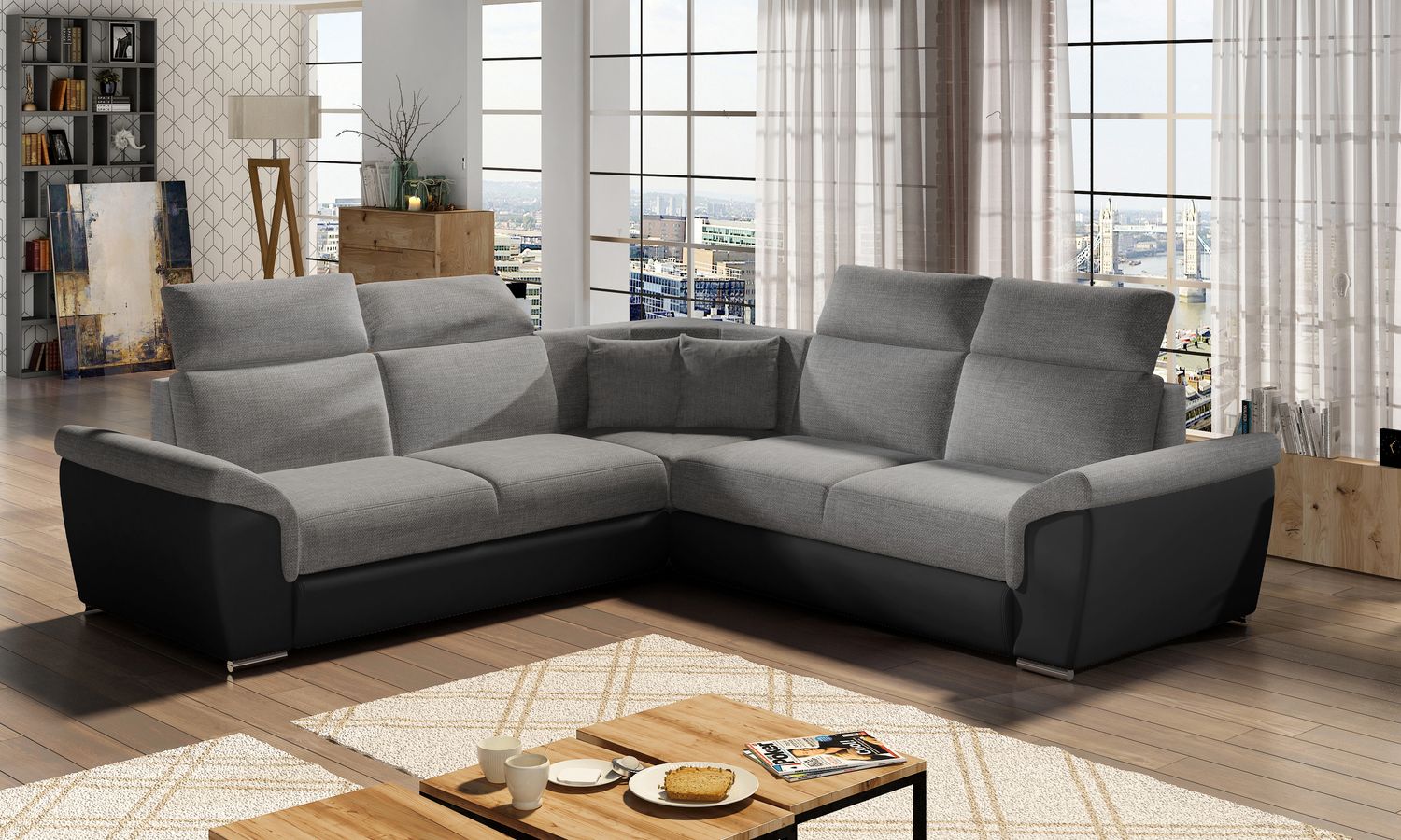 Corner Sleeper Sofa Grantham 30 | size: Width: 268cm, Height: 102cm, Depth: 268cm | color: Sawana/Soft | image: 1 | variant: 1016666