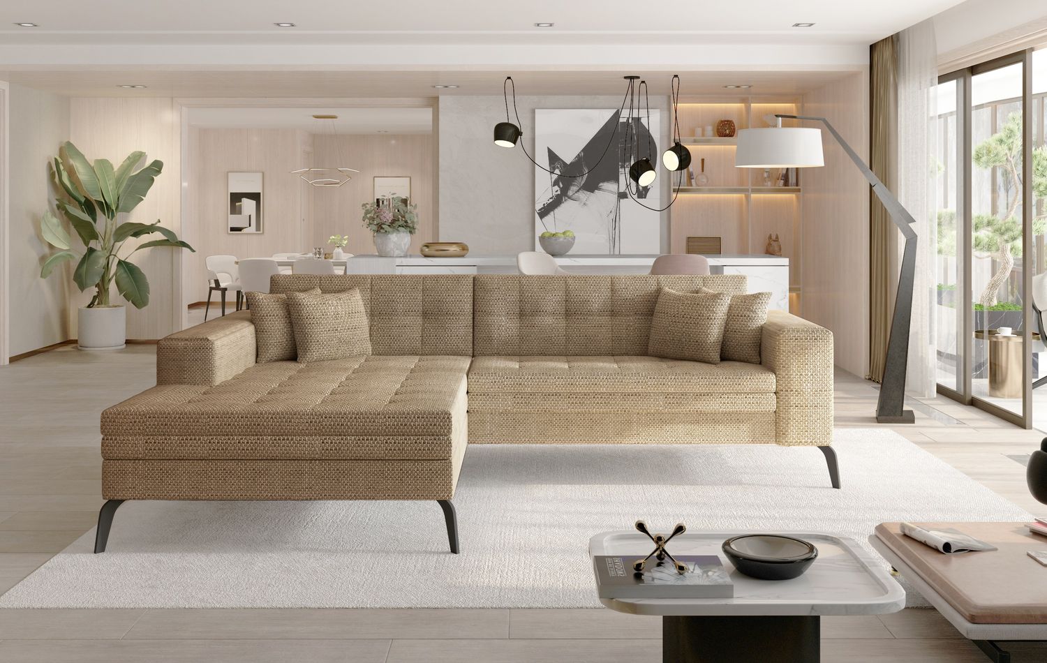 Corner Sleeper Sofa Grantown 2 | size: Width: 292cm, Height: 80cm, Depth: 196cm | color: Berlin | image: 1 | variant: 1017357