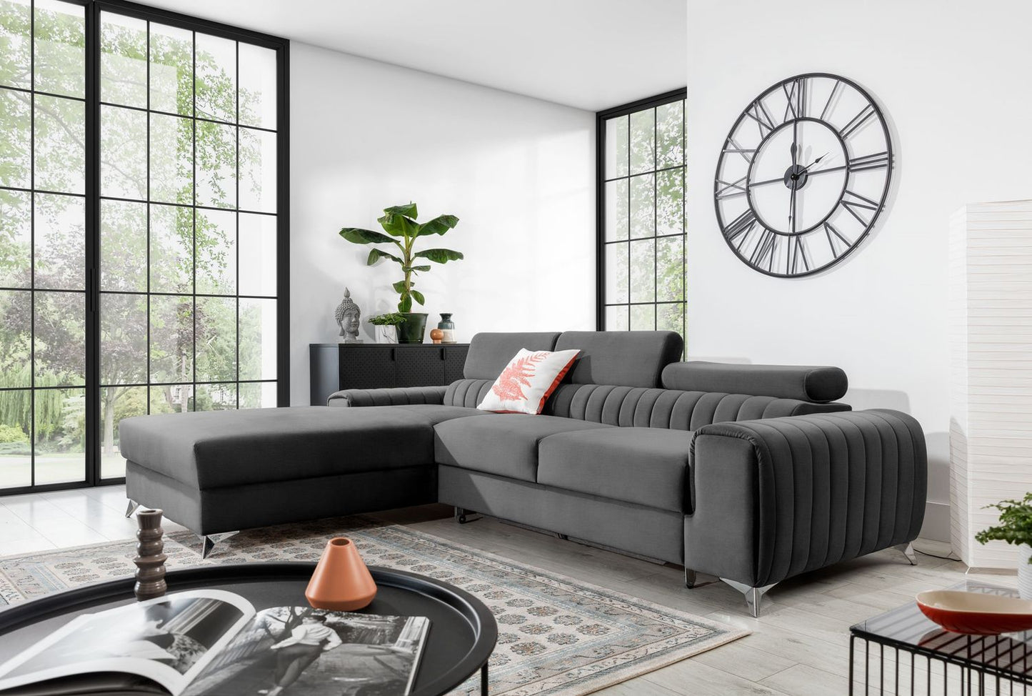 Corner Sleeper Sofa Grayson 2 | size: Width: 278cm, Height: 92cm, Depth: 205cm | color: Nube | image: 1 | variant: 1014623