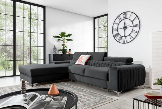 Corner Sleeper Sofa Grayson 31 | size: Width: 275cm, Height: 98cm, Depth: 205cm | color: Nube | image: 1 | variant: 1014652