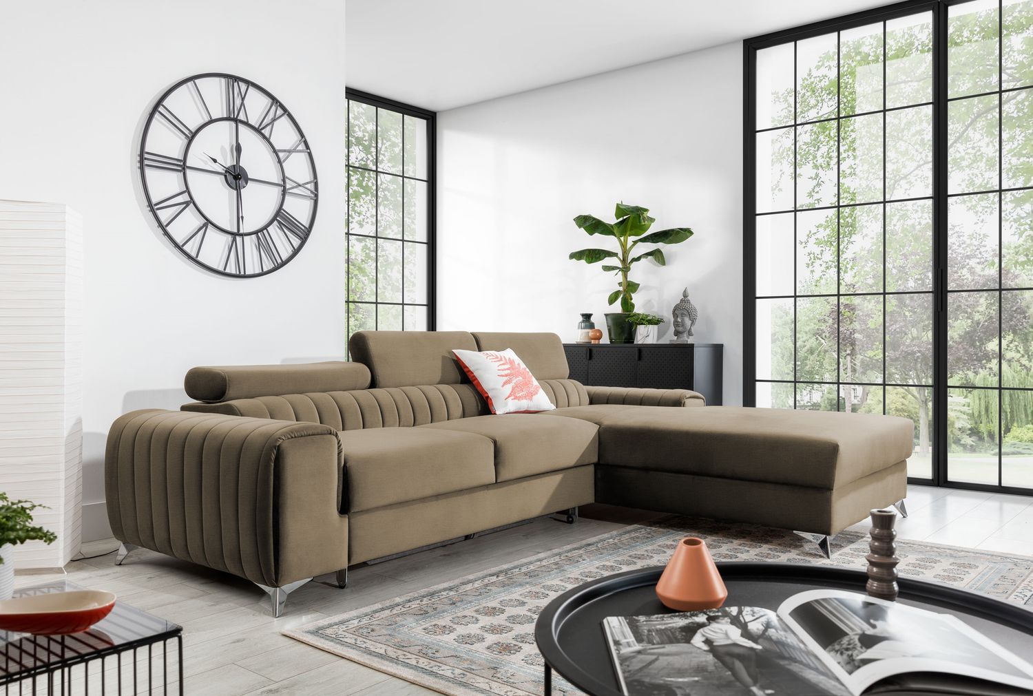 Corner Sleeper Sofa Grayson 35 | size: Width: 275cm, Height: 98cm, Depth: 205cm | color: Nube | image: 1 | variant: 1014656