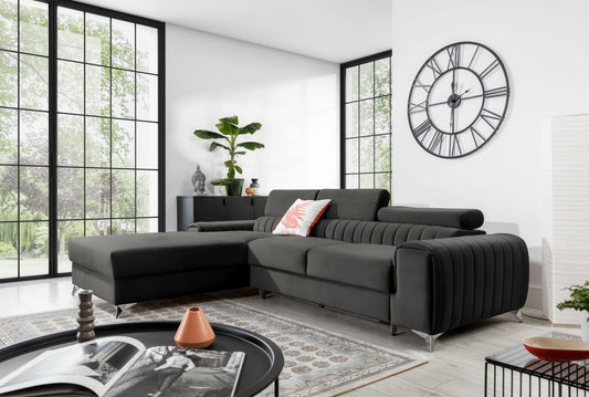 Corner Sleeper Sofa Grayson 4 | size: Width: 278cm, Height: 92cm, Depth: 205cm | color: Nube | image: 1 | variant: 1014625