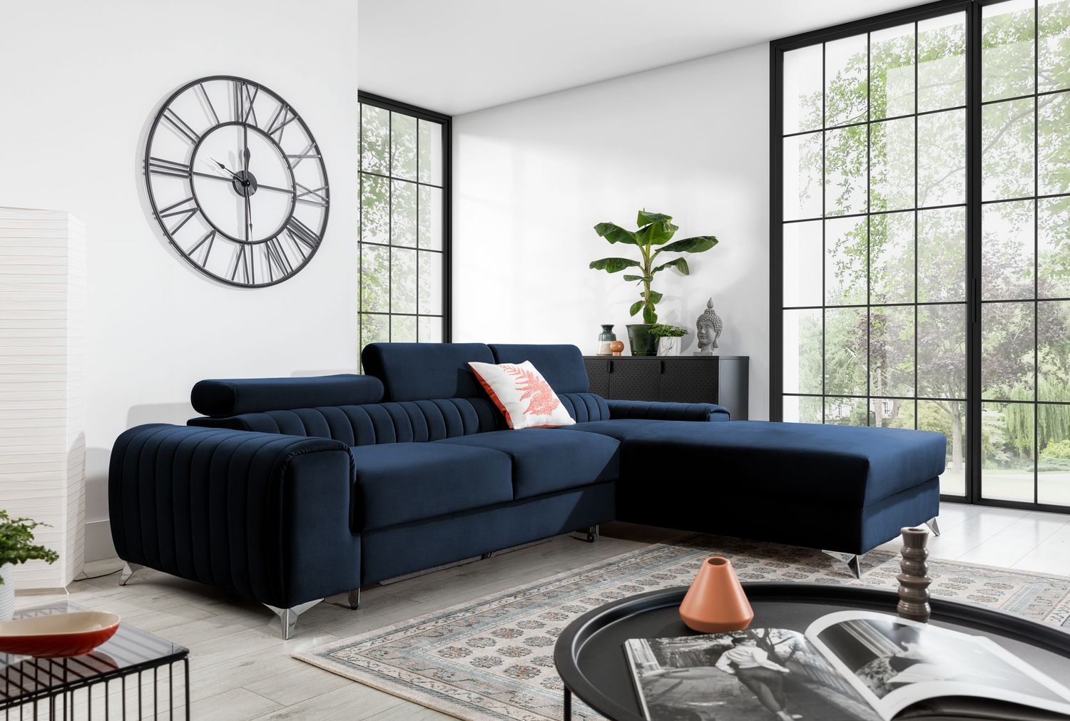 Corner Sleeper Sofa Grayson 51 | size: Width: 278cm, Height: 92cm, Depth: 205cm | color: Monolith | image: 1 | variant: 1014672