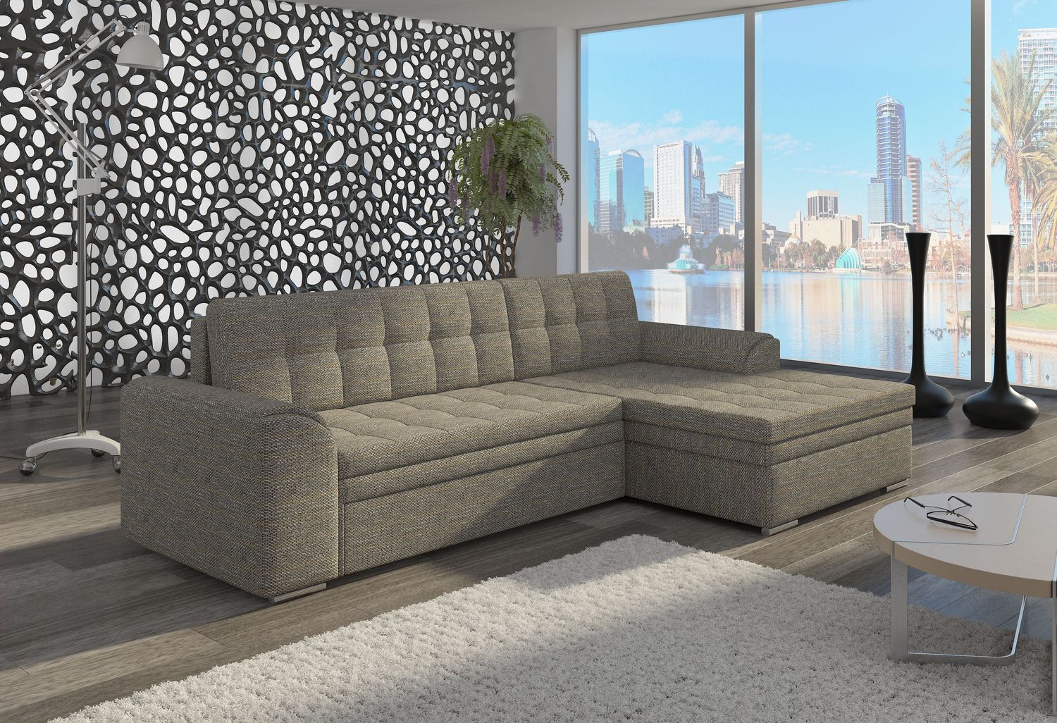 Corner Sleeper Sofa Hexham 14 | size: Width: 275cm, Height: 78cm, Depth: 165cm | color: Berlin | image: 1 | variant: 1015204