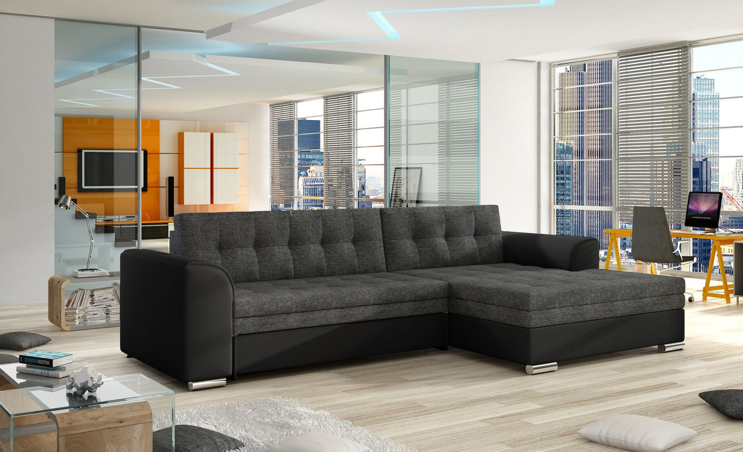 Corner Sleeper Sofa Hexham 4 | size: Width: 275cm, Height: 78cm, Depth: 165cm | color: Sawana/Soft | image: 1 | variant: 1015194