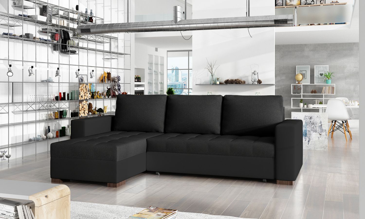 Corner Sleeper Sofa Hinckley 10 | size: Width: 237cm, Height: 90cm, Depth: 57cm | color: Sawana/Soft | image: 1 | variant: 1017115