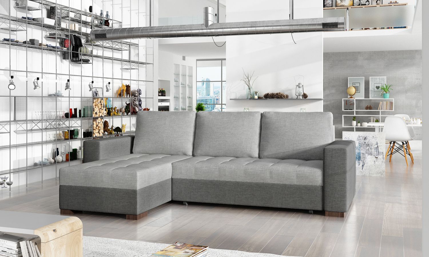 Corner Sleeper Sofa Hinckley 13 | size: Width: 237cm, Height: 90cm, Depth: 57cm | color: Sawana | image: 1 | variant: 1017118