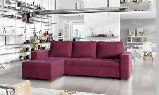 Corner Sleeper Sofa Hinckley 27 | size: Width: 237cm, Height: 90cm, Depth: 57cm | color: Mat/Velvet | image: 1 | variant: 1017132