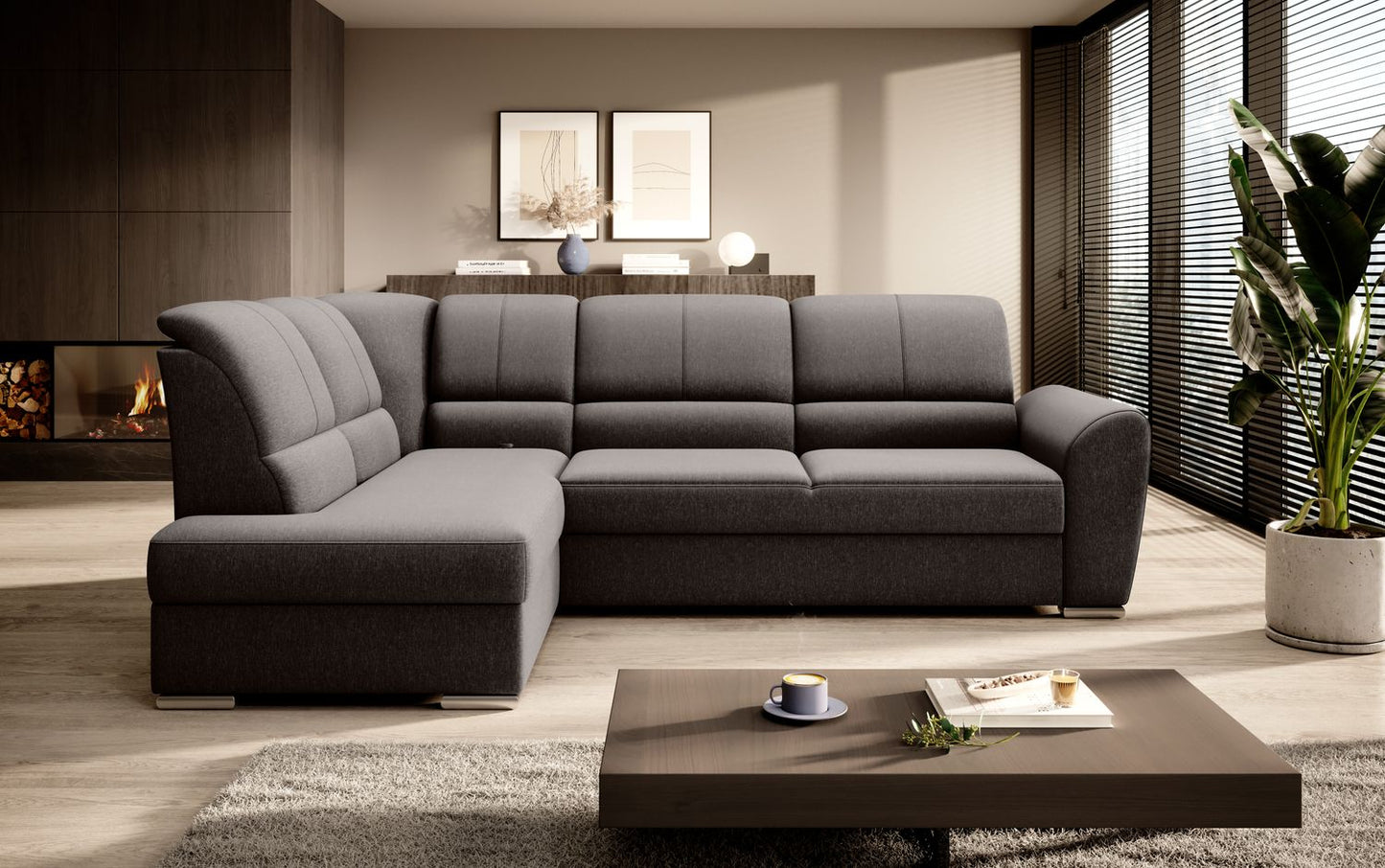 Corner Sleeper Sofa Horncastle 20 | size: Width: 270cm, Height: 93cm, Depth: 186cm | color: Flores | image: 1 | variant: 1016234