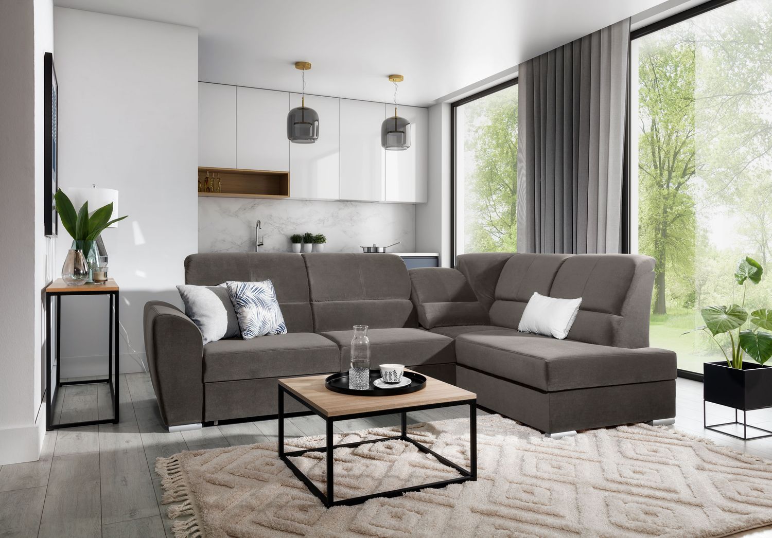 Corner Sleeper Sofa Horncastle 44 | size: Width: 270cm, Height: 93cm, Depth: 186cm | color: Loco | image: 1 | variant: 1016258