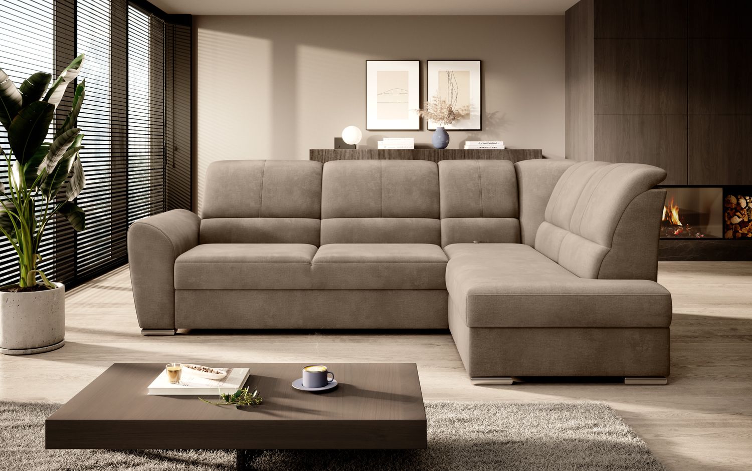 Corner Sleeper Sofa Horncastle 60 | size: Width: 270cm, Height: 93cm, Depth: 186cm | color: Nube | image: 1 | variant: 1016274