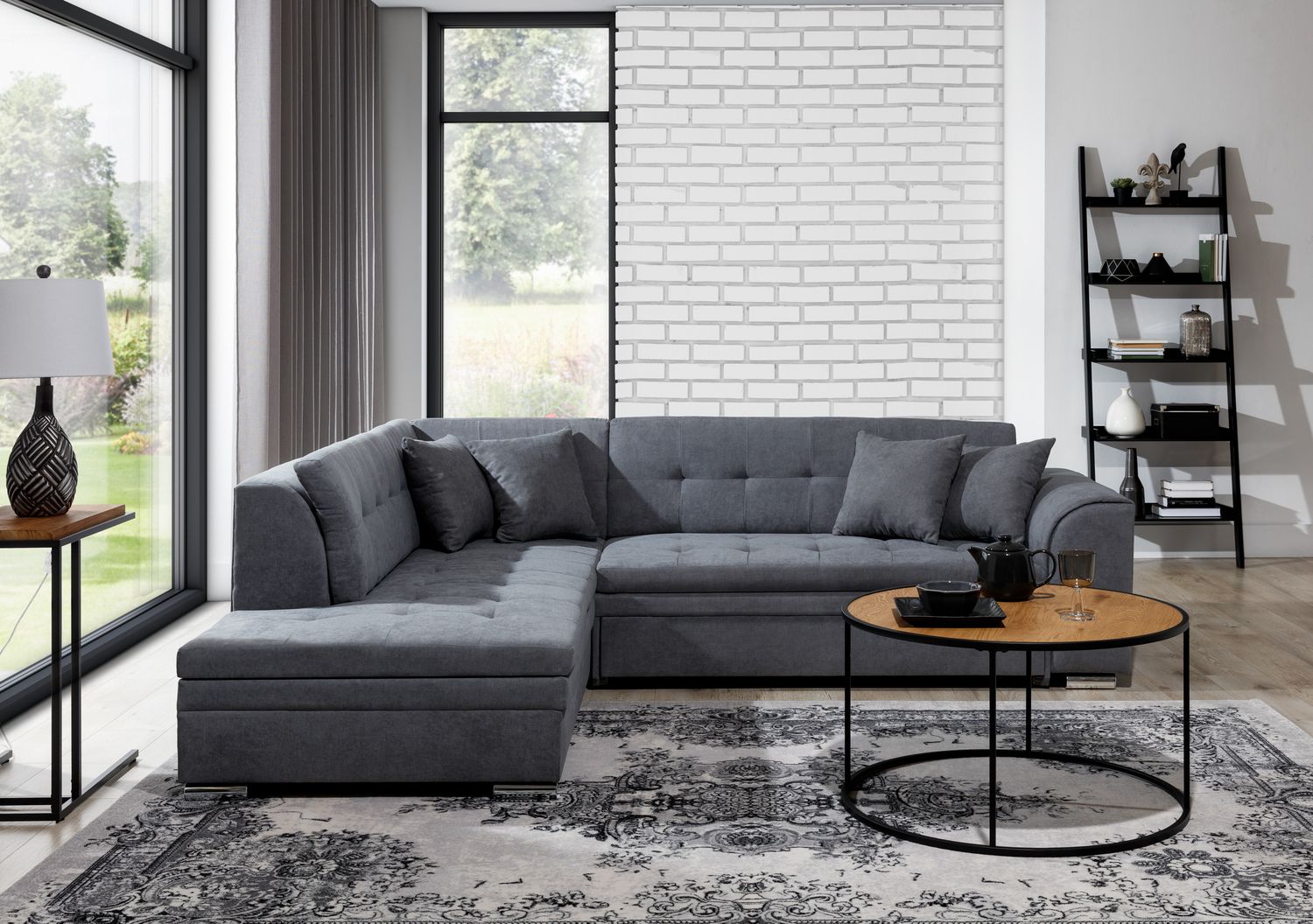 Corner Sleeper Sofa Kettering 61 | size: Width: 260cm, Height: 80cm, Depth: 58cm | color: Soro | image: 1 | variant: 1017291