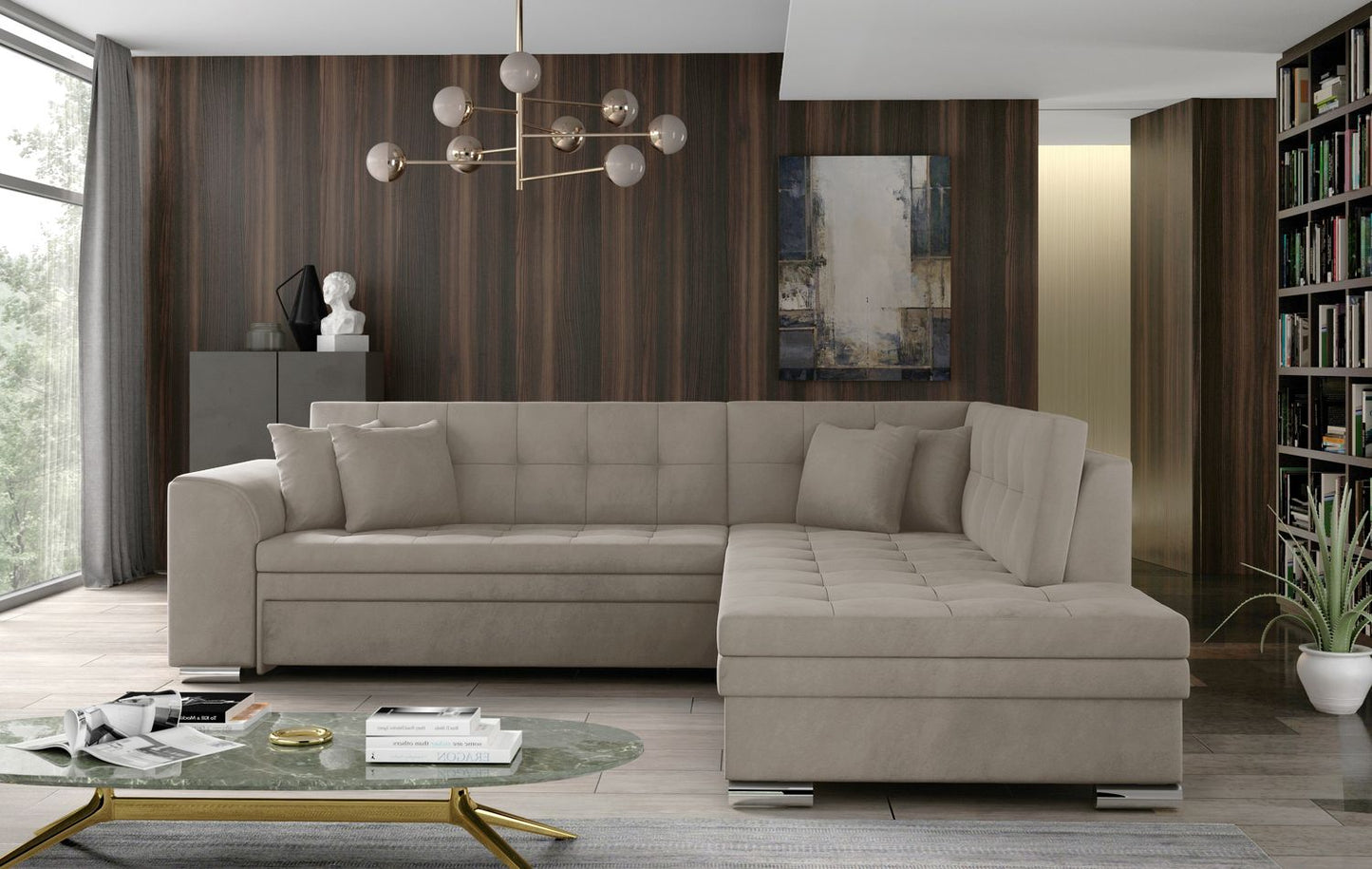 Corner Sleeper Sofa Kettering 66 | size: Width: 260cm, Height: 80cm, Depth: 58cm | color: Paros | image: 1 | variant: 1017296