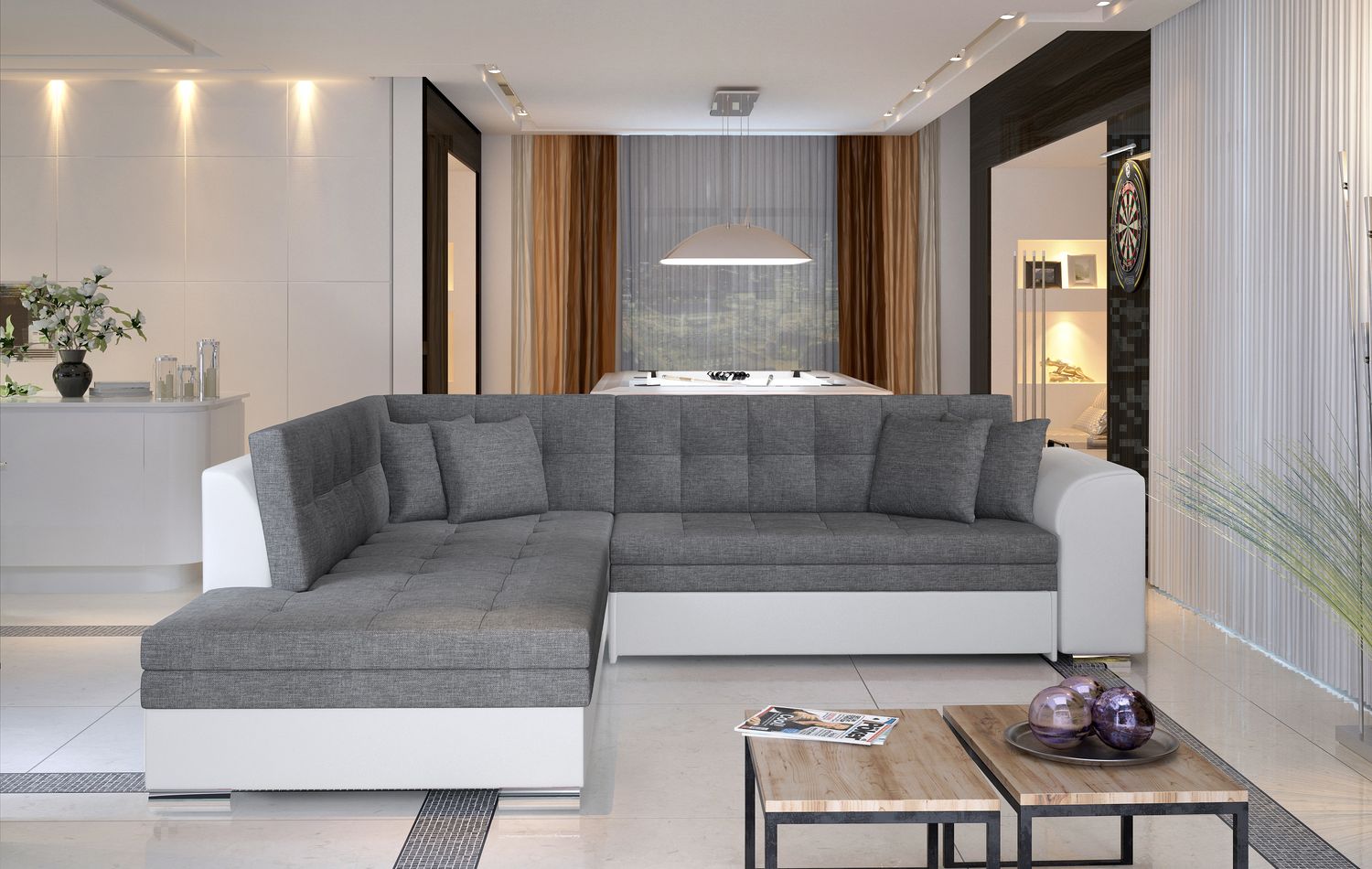 Corner Sleeper Sofa Kettering | size: Width: 260cm, Height: 80cm, Depth: 58cm | color: Sawana/Soft | image: 1 | variant: 1017230