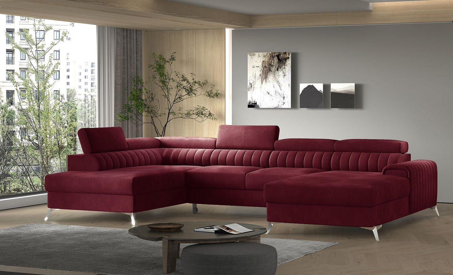Corner Sleeper Sofa Lacante 14 | size: Width: 354cm, Height: 92cm, Depth: 202cm | color: Loco | image: 1 | variant: 1014731