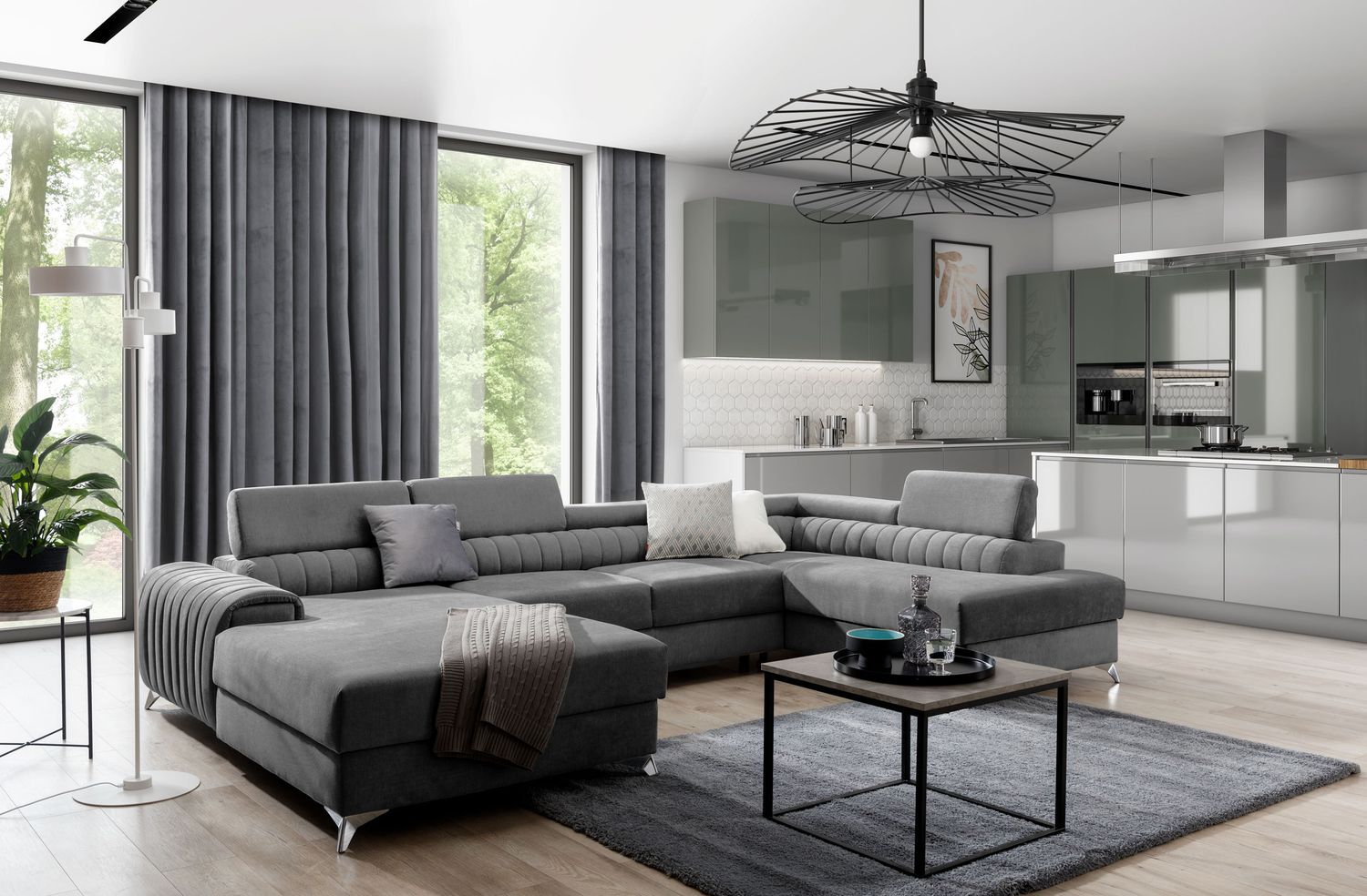 Corner Sleeper Sofa Lacante 21 | size: Width: 354cm, Height: 92cm, Depth: 202cm | color: Gojo | image: 1 | variant: 1014738