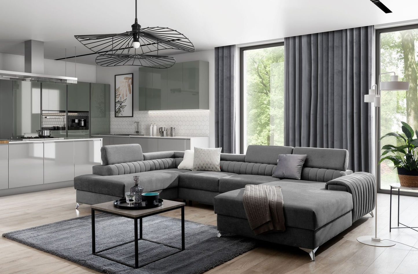 Corner Sleeper Sofa Lacante 3 | size: Width: 354cm, Height: 92cm, Depth: 202cm | color: Gojo | image: 1 | variant: 1014720