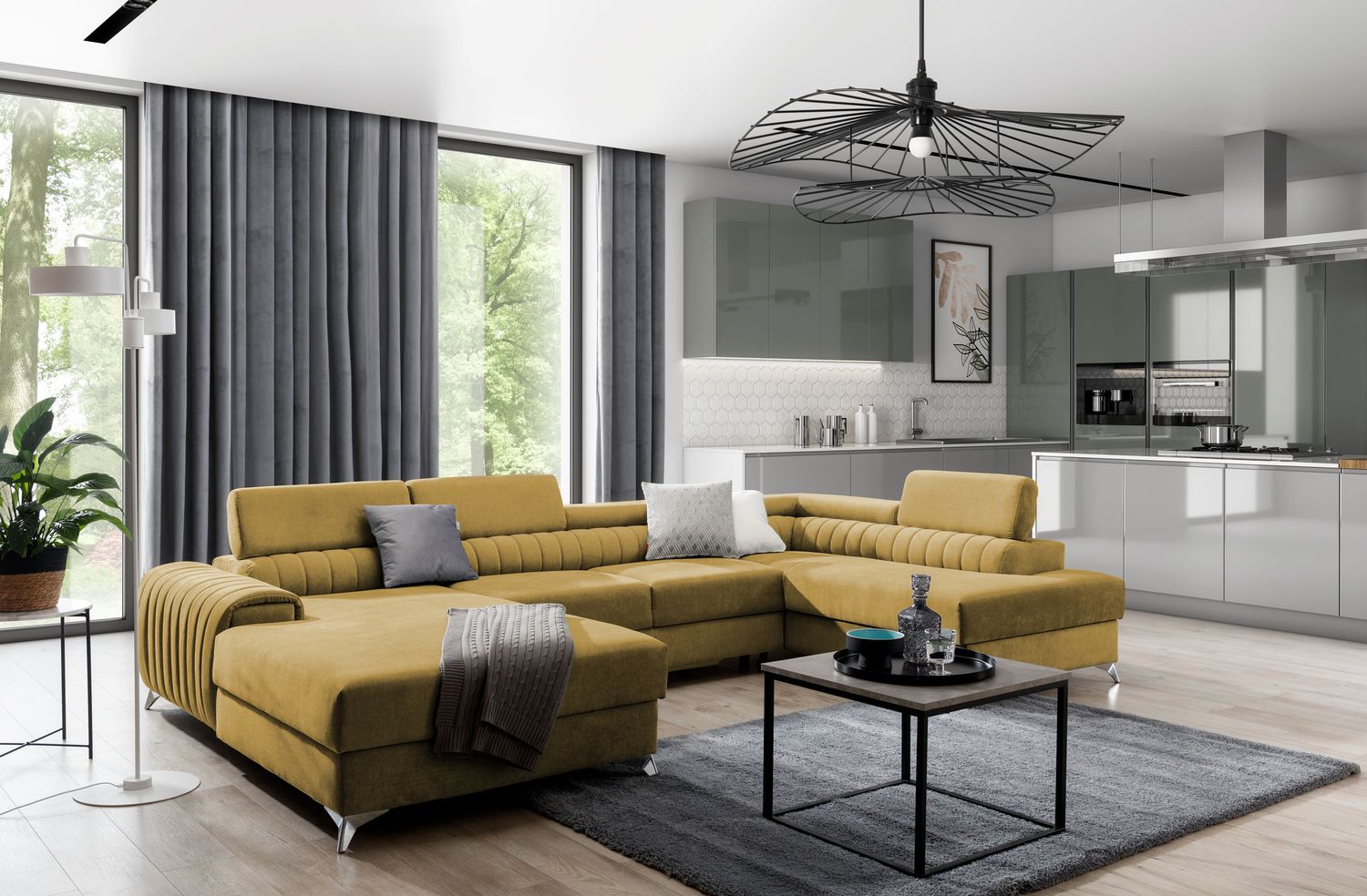 Corner Sleeper Sofa Lacante 35 | size: Width: 354cm, Height: 92cm, Depth: 202cm | color: Gojo | image: 1 | variant: 1014752