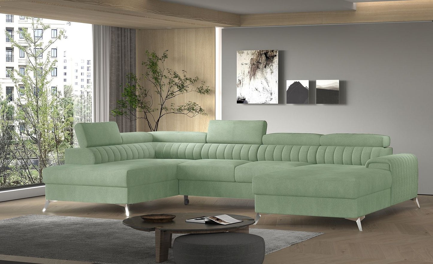 Corner Sleeper Sofa Lacante 5 | size: Width: 354cm, Height: 92cm, Depth: 202cm | color: Poco | image: 1 | variant: 1014722